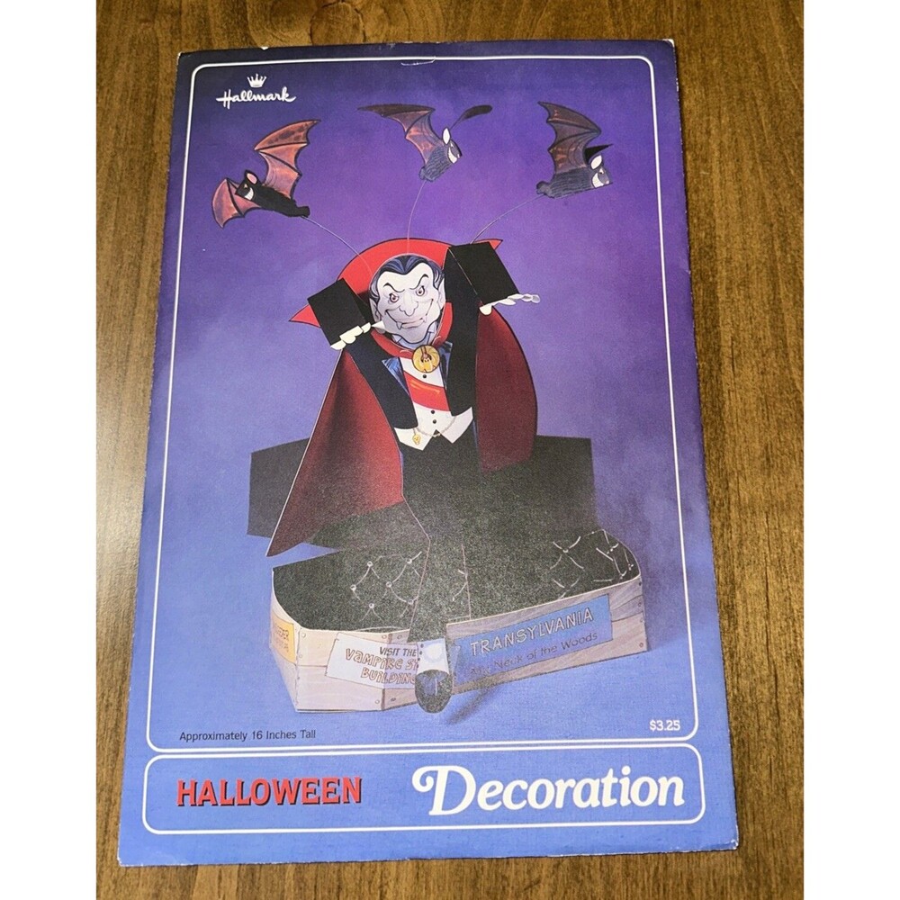 Vtg 1982 Count Dracula Halloween Hallmark Decoration 15in Tall Made In USA